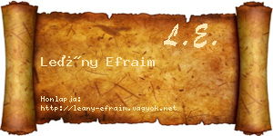 Leány Efraim névjegykártya